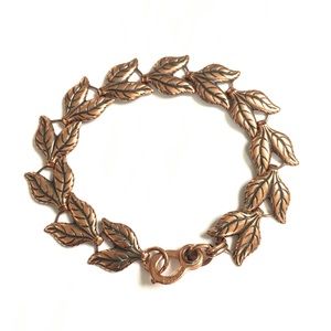 Copper Bracelet leaf design, Nature inspired, Natural, Trees, Nature tones